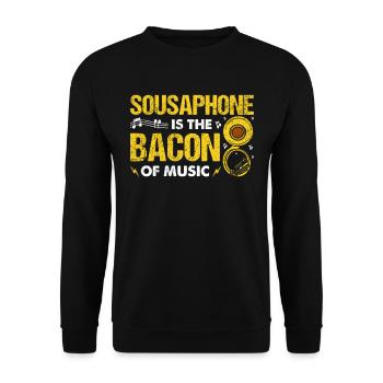 Funny Sousaphone Brass Band Player Marschband - Unisex Pullover - Schwarz - Vorne - Alina (178cm) & Michal (187cm)