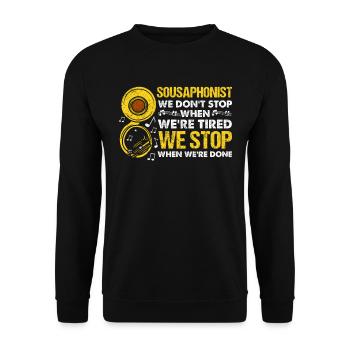 Funny Sousaphone Brass Band Player Marschband - Unisex Pullover - Schwarz - Vorne - Alina (178cm) & Michal (187cm)