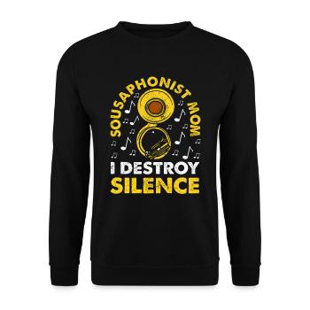 Funny Sousaphone Brass Band Player Marschband - Unisex Pullover - Schwarz - Vorne - Alina (178cm) & Michal (187cm)