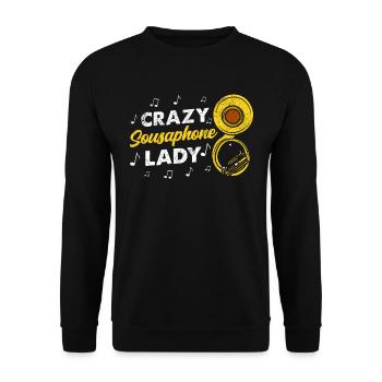 Funny Sousaphone Brass Band Player Marschband - Unisex Pullover - Schwarz - Vorne - Alina (178cm) & Michal (187cm)