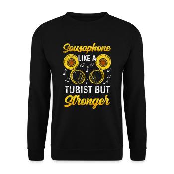 Funny Sousaphone Brass Band Player Marschband - Unisex Pullover - Schwarz - Vorne - Alina (178cm) & Michal (187cm)