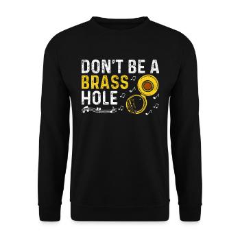 Funny Sousaphone Brass Band Player Marschband - Unisex Pullover - Schwarz - Vorne - Alina (178cm) & Michal (187cm)