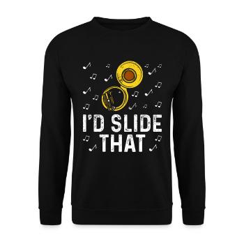 Funny Sousaphone Brass Band Player Marschband - Unisex Pullover - Schwarz - Vorne - Alina (178cm) & Michal (187cm)