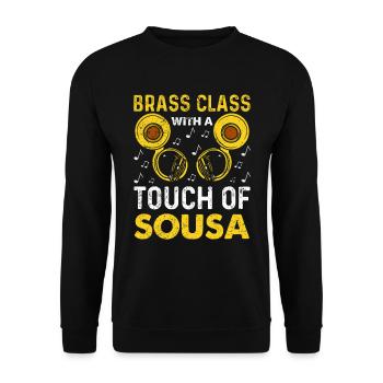 Funny Sousaphone Brass Band Player Marschband - Unisex Pullover - Schwarz - Vorne - Alina (178cm) & Michal (187cm)