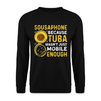 Funny Sousaphone Brass Band Player Marschband - Unisex Pullover - Schwarz - Vorne - Alina (178cm) & Michal (187cm)