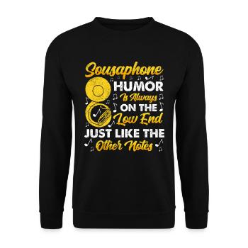 Funny Sousaphone Brass Band Player Marschband - Unisex Pullover - Schwarz - Vorne - Alina (178cm) & Michal (187cm)