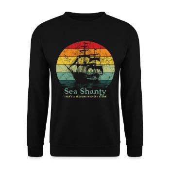 Song Sea Shanty Design for Loved Ones Singing Boots - Unisex Sweatshirt - black - Front - Alina (178cm) & Michal (187cm)