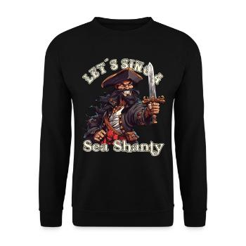 Song Sea Shanty Design For Love Singing Boots - Unisex Sweatshirt - black - Front - Alina (178cm) & Michal (187cm)