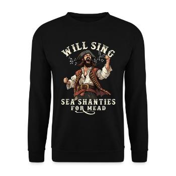 Song Sea Shanty Design for Loved Ones Singing Boots - Unisex Sweatshirt - black - Front - Alina (178cm) & Michal (187cm)