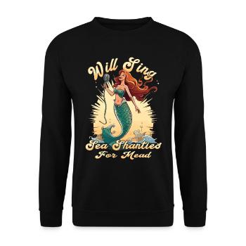 Song Sea Shanty Design for Loved Ones Singing Boots - Unisex Sweatshirt - black - Front - Alina (178cm) & Michal (187cm)