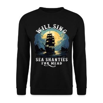 Song Sea Shanty Design Für Lieben Singen Boots - Unisex Pullover - Schwarz - Vorne - Alina (178cm) & Michal (187cm)