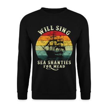 Song Sea Shanty Design for Loved Ones Singing Boots - Unisex Sweatshirt - black - Front - Alina (178cm) & Michal (187cm)