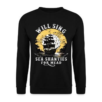 Song Sea Shanty Design for Loved Ones Singing Boots - Unisex Sweatshirt - black - Front - Alina (178cm) & Michal (187cm)