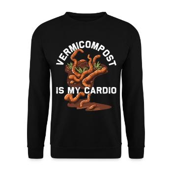Earthworm Vermicompost Worm Farmer's Worm - Unisex Sweatshirt - black - Front - Alina (178cm) & Michal (187cm)