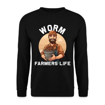 Earthworm -Handworm -Agriculture - Unisex Sweatshirt - black - Front - Alina (178cm) & Michal (187cm)