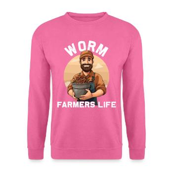 Ver de terre - Ver à main - Agriculture - Sweat-shirt Unisexe - rose - Devant
