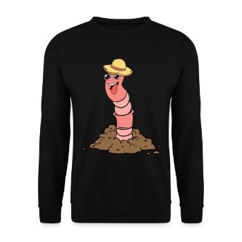 Funny Earthworm Composting Worm Farmer - Unisex Sweatshirt - black - Front - Alina (178cm) & Michal (187cm)