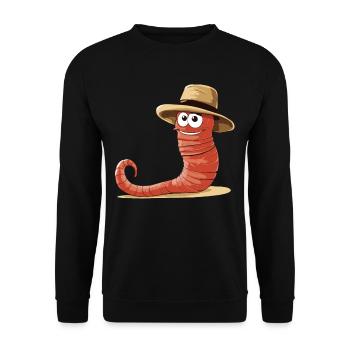 Funny Earthworm Composting Worm Farmer - Unisex Sweatshirt - black - Front - Alina (178cm) & Michal (187cm)