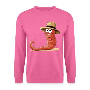Drôle de ver de terre compostage vermifuge - Sweat-shirt Unisexe - rose - Devant