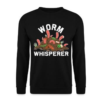 Earthworm -Worm Farmers -Worm Farm Skills - Unisex Sweatshirt - black - Front - Alina (178cm) & Michal (187cm)