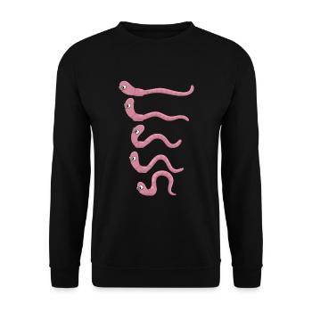 Funny Earthworm Composting Worm Farmer - Unisex Sweatshirt - black - Front - Alina (178cm) & Michal (187cm)