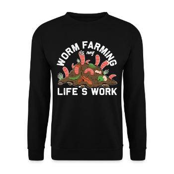 Earthworm Worm Agriculture Vermicompost Worm - Unisex Sweatshirt - black - Front - Alina (178cm) & Michal (187cm)