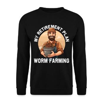 Earthworm - Worm Farmer Pension Plan Worm Breeding - Unisex Sweatshirt - black - Front - Alina (178cm) & Michal (187cm)