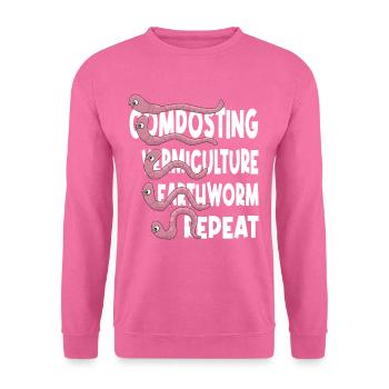 Jardin de ver de terre, ver de lombriculture, ver fermier - Sweat-shirt Unisexe - rose - Devant
