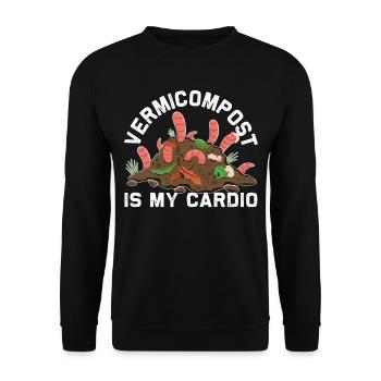 Earthworm Vermicompost Worm Farmer's Worm - Unisex Sweatshirt - black - Front - Alina (178cm) & Michal (187cm)