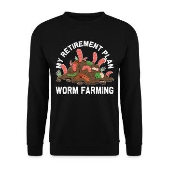 Earthworm, Garden Worm, Farmer, Pension Plan, Worm - Unisex Sweatshirt - black - Front - Alina (178cm) & Michal (187cm)