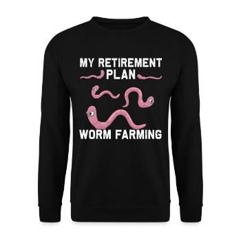 Worm Farming Worm Worm Farmer Pension Plan - Unisex Sweatshirt - black - Front - Alina (178cm) & Michal (187cm)