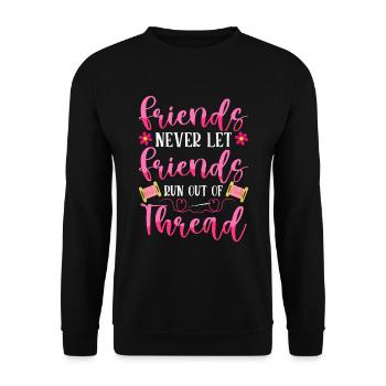 Aiguille à broder au point de croix amusant, points de croix - Sweat-shirt Unisexe - noir - Devant - Alina (178cm) & Michal (187cm)