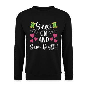 Point de broderie amusant au point de croix - Sweat-shirt Unisexe - noir - Devant - Alina (178cm) & Michal (187cm)
