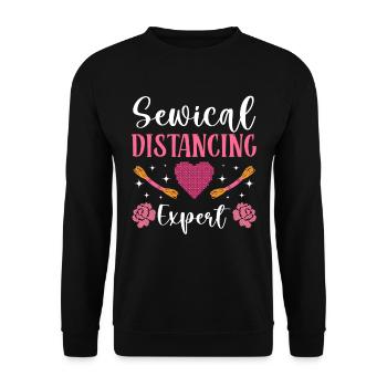 Point de broderie amusant au point de croix - Sweat-shirt Unisexe - noir - Devant - Alina (178cm) & Michal (187cm)