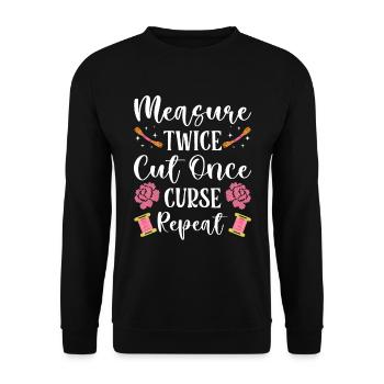 Point de broderie amusant au point de croix - Sweat-shirt Unisexe - noir - Devant - Alina (178cm) & Michal (187cm)