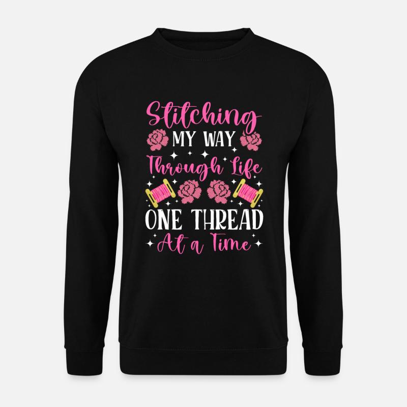 Fun Embroidery Strength Cross-Stitching - Unisex Sweatshirt - black