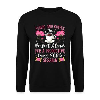 Aiguille à broder au point de croix, points amusants - Sweat-shirt Unisexe - noir - Devant - Alina (178cm) & Michal (187cm)