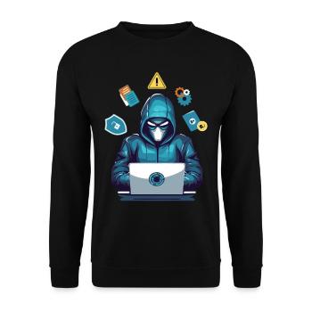 Drôle Hacker Style Hacking Amant Ordinateur - Sweat-shirt Unisexe - noir - Devant - Alina (178cm) & Michal (187cm)