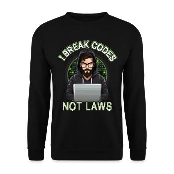 Cybersécurité Art Hacking Amateur Informatique Nerd - Sweat-shirt Unisexe - noir - Devant - Alina (178cm) & Michal (187cm)