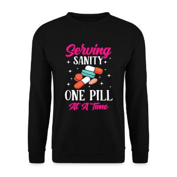 Drôle Psychiatrique - Sweat-shirt Unisexe - noir - Devant - Alina (178cm) & Michal (187cm)