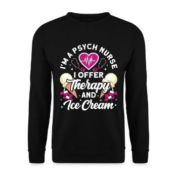Drôle Psychiatrique - Sweat-shirt Unisexe - noir - Devant - Alina (178cm) & Michal (187cm)