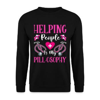 Soins infirmiers psychiatriquesPsychiatrique - Sweat-shirt Unisexe - noir - Devant - Alina (178cm) & Michal (187cm)
