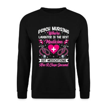 Drôle Psychiatrique - Sweat-shirt Unisexe - noir - Devant - Alina (178cm) & Michal (187cm)