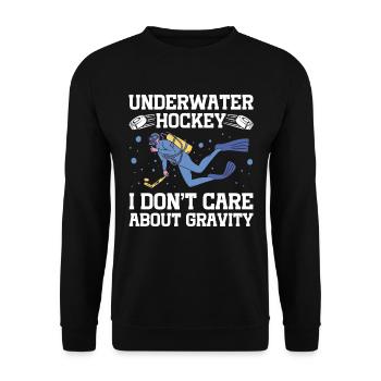 Underwater hockey I don't care about the - Unisex Sweatshirt - black - Front - Alina (178cm) & Michal (187cm)