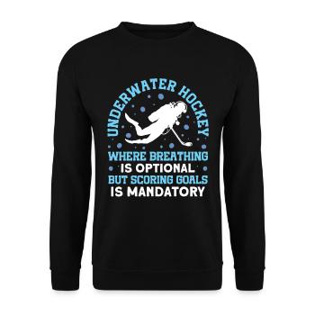 Underwater hockey goal goals are mandatory - Unisex Sweatshirt - black - Front - Alina (178cm) & Michal (187cm)