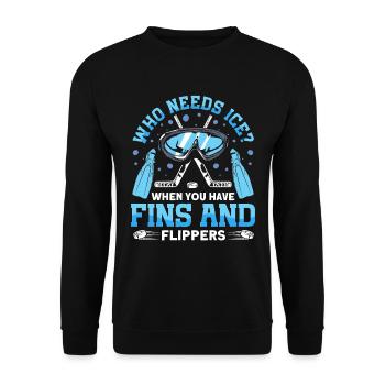 Who needs ice cream? Fun Underwater Hockey - Unisex Sweatshirt - black - Front - Alina (178cm) & Michal (187cm)