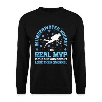 The Real Loses Your Snorkel "Funny - Unisex Sweatshirt - black - Front - Alina (178cm) & Michal (187cm)