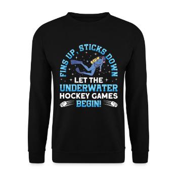 Palmes Sur Bâtons Vers Le Hockey Subaquatique - Sweat-shirt Unisexe - noir - Devant - Alina (178cm) & Michal (187cm)