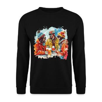 Après Party Mountains Snow Bunny Ski - Unisex Sweatshirt - black - Front - Alina (178cm) & Michal (187cm)
