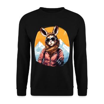 Après Party Mountains Snow Bunny Ski - Unisex Sweatshirt - black - Front - Alina (178cm) & Michal (187cm)